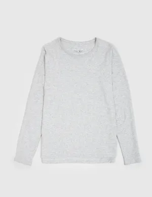 Bellfield Glendale Long Sleeve T-Shirt - Light Grey