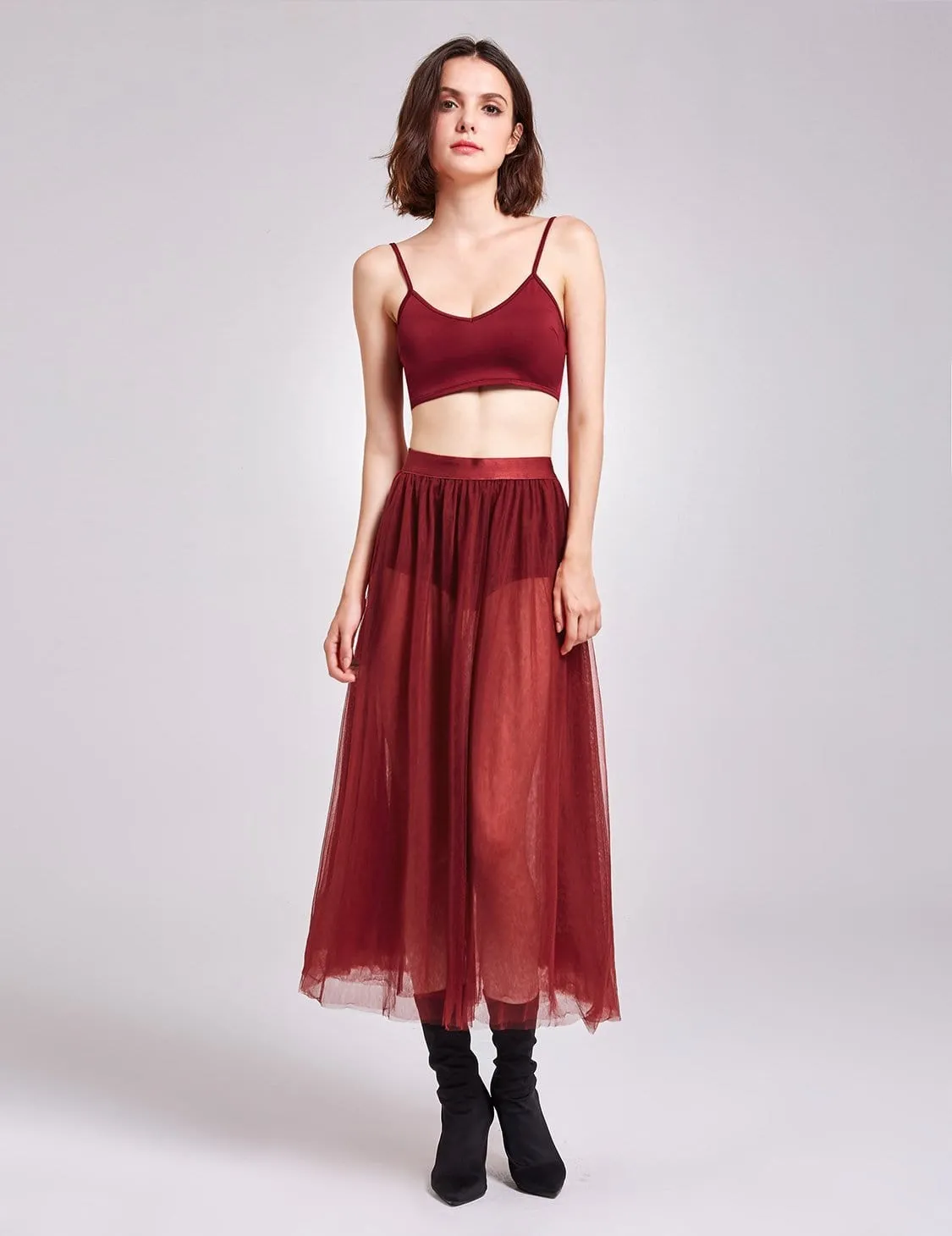 Alisa Pan Sheer Tulle Maxi Skirt