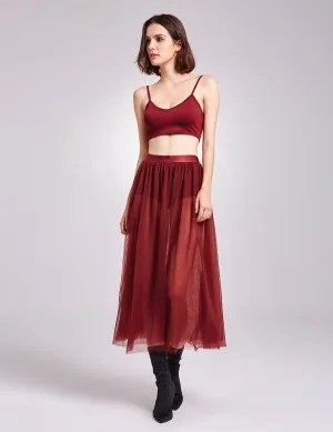 Alisa Pan Sheer Tulle Maxi Skirt