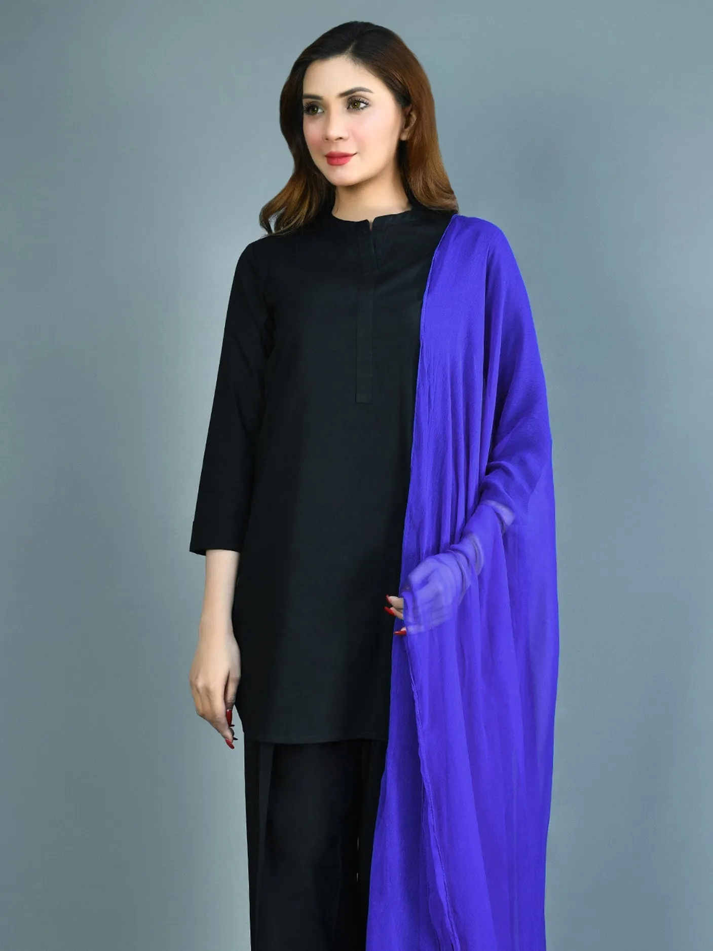 Chiffon Dupatta - Royal Blue