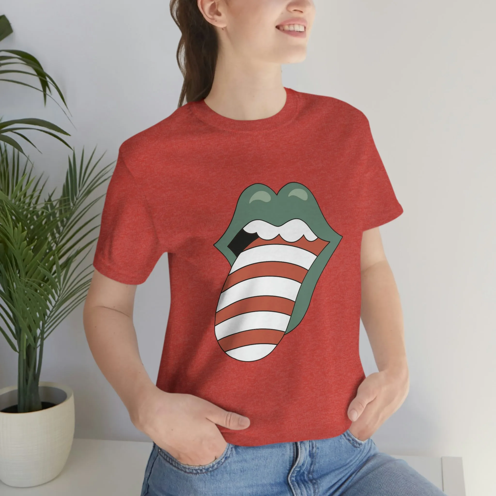 Christmas Tongue T-shirt Women's Unisex Jersey Short Sleeve Tee