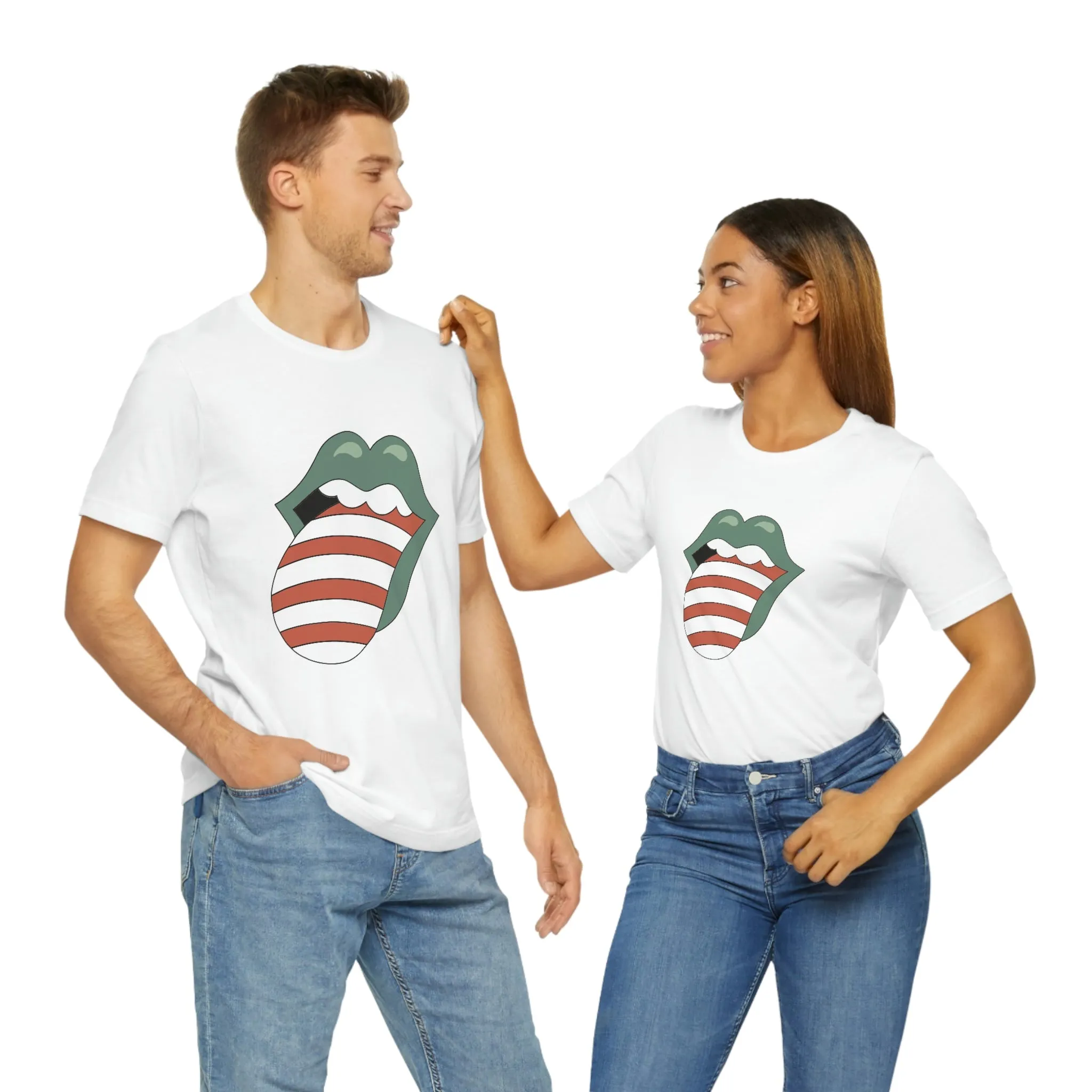 Christmas Tongue T-shirt Women's Unisex Jersey Short Sleeve Tee