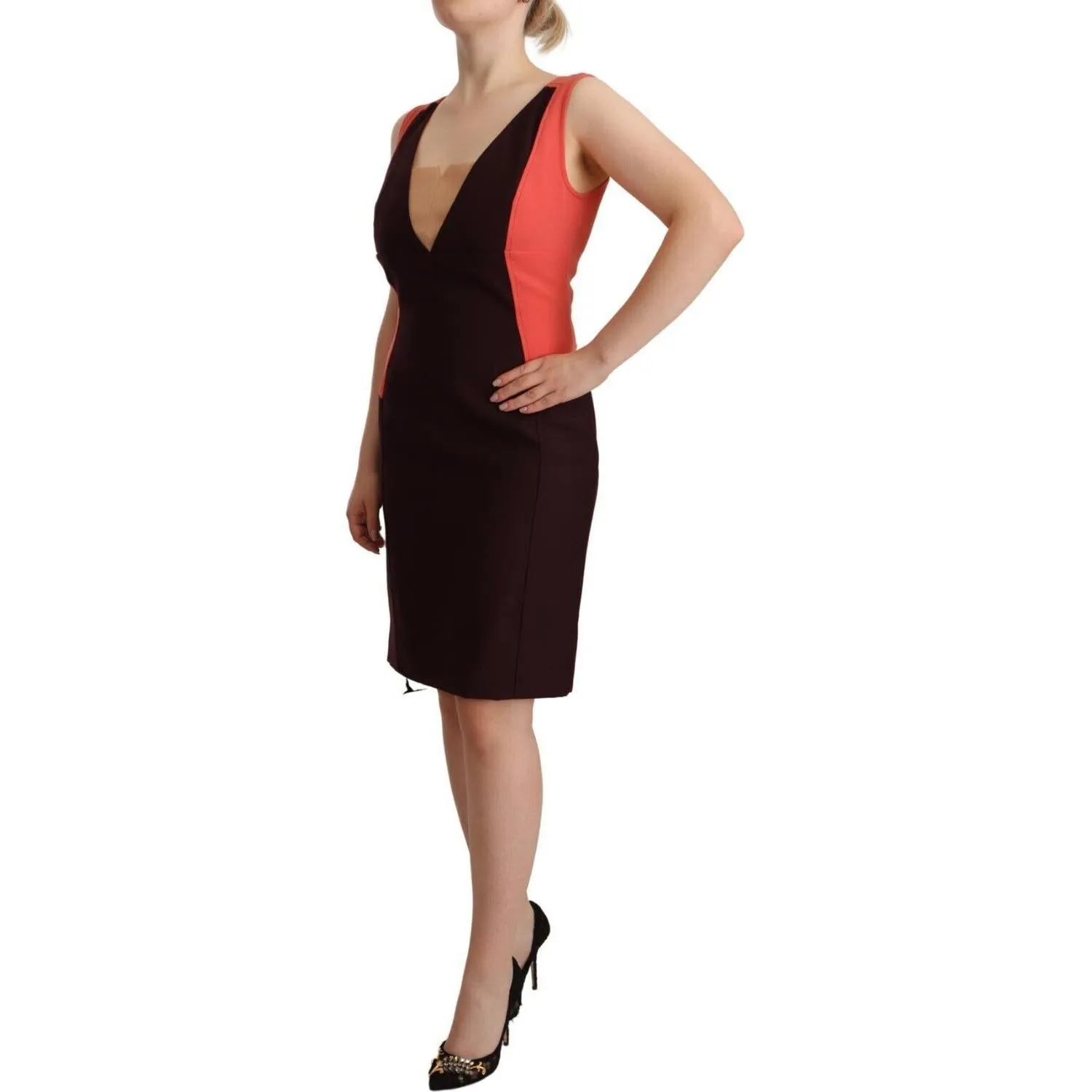 CO|TE Multicolor V-Neck Sleeveless Sheath Dress