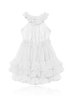 DOLLY RUFFLED CHIFFON DANCE DRESS off-white