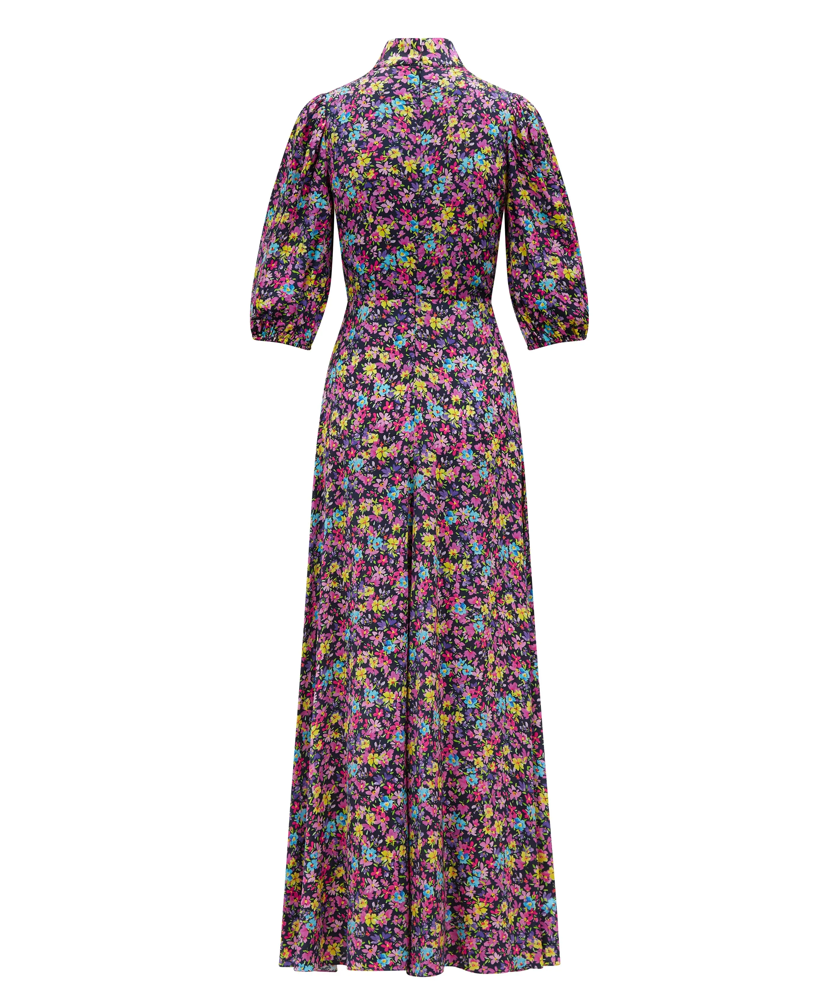 Elena Maxi Dress in Navy Ditsy