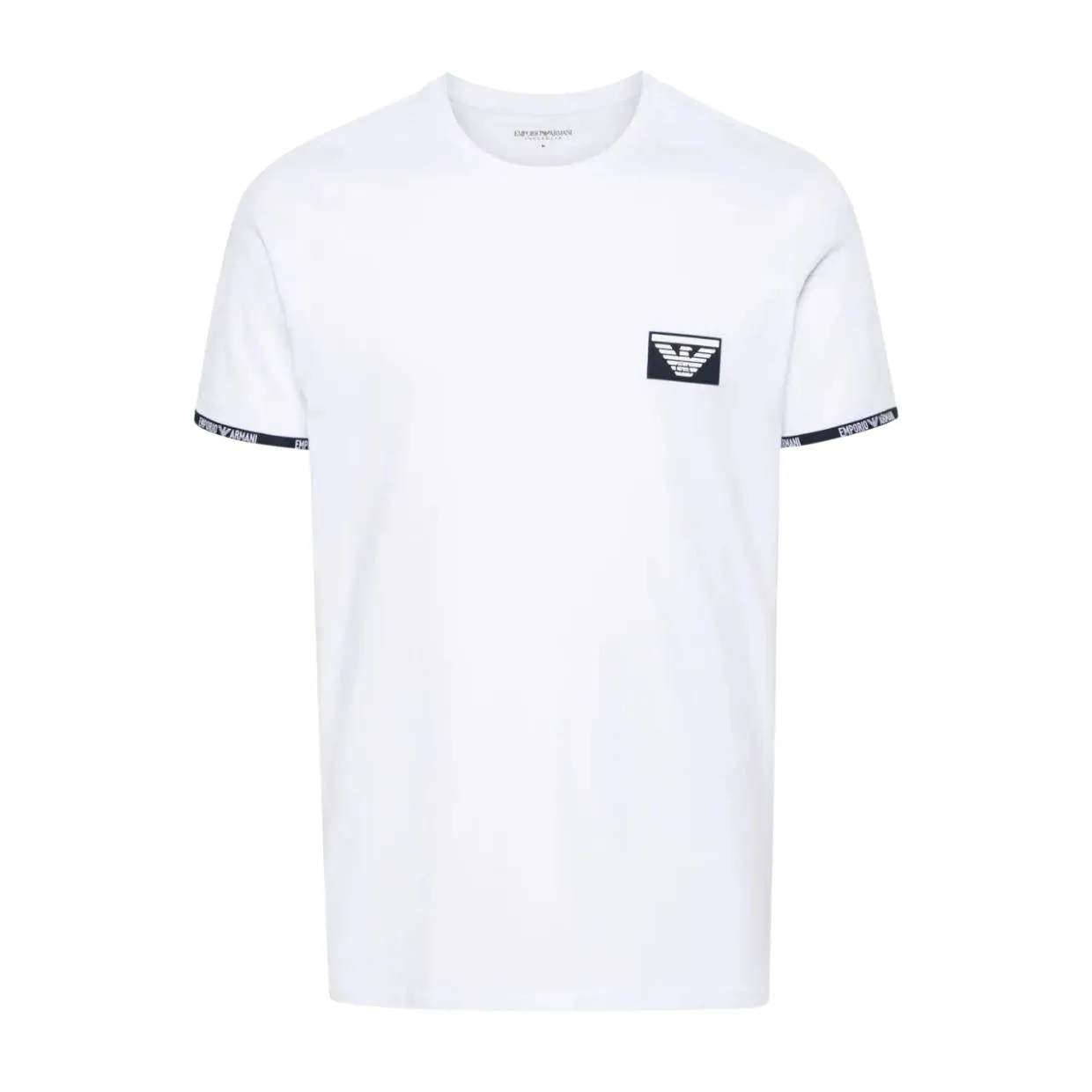 Emporio Armani Bodywear Logo Patch White T-Shirt