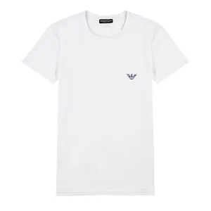 Emporio Armani Bodywear White Logo Crew Neck T-Shirt