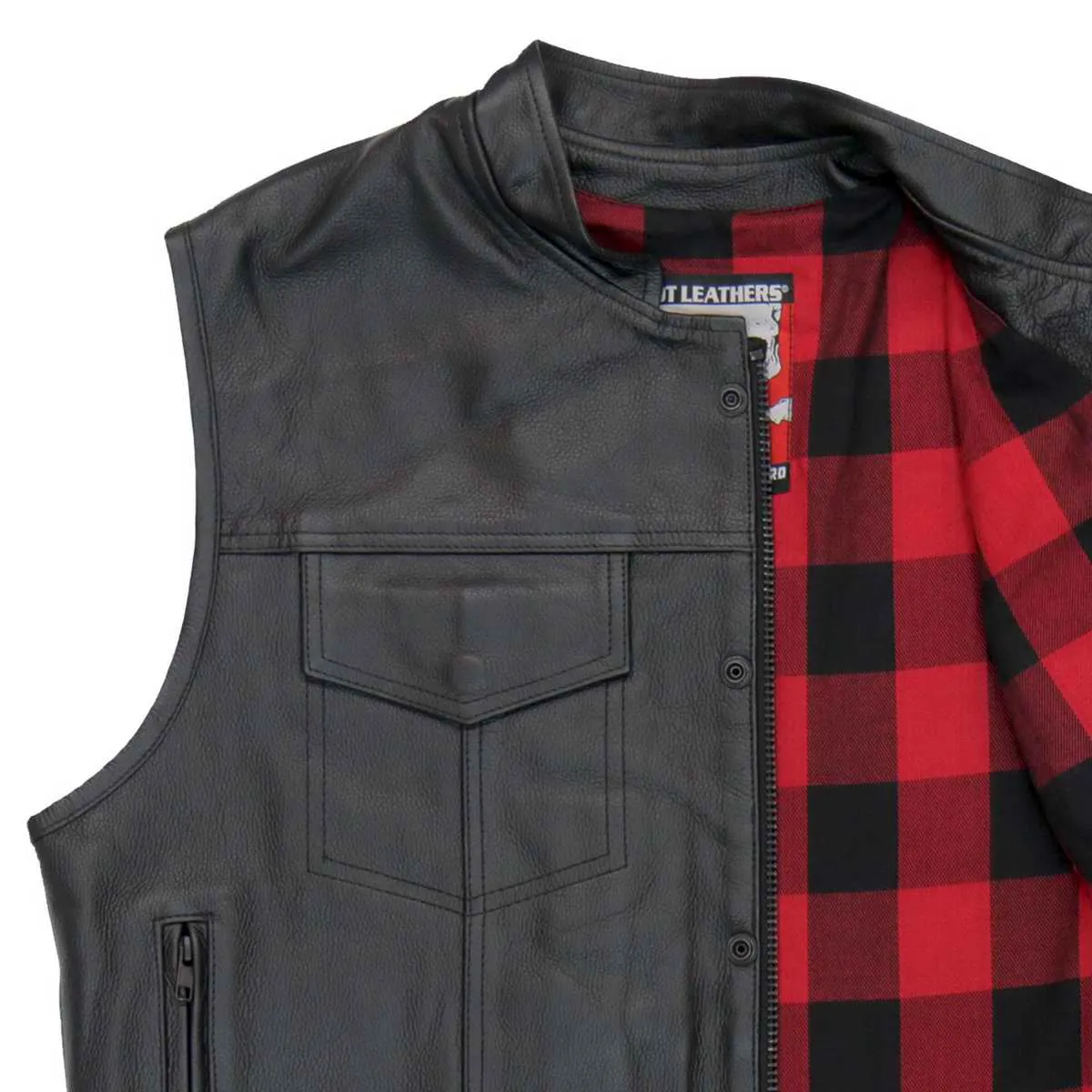 Hot Leathers VSM1060 Men's Black 'Flannel Red' Conceal and Carry