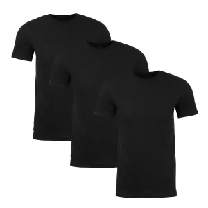 Men's Black Short Sleeve Crew Neck T-shirt - MADE IN USA 3 Pack