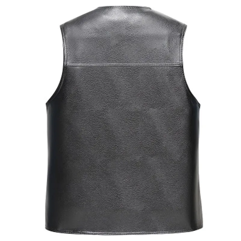 Men's Classic Biker Vest, Plus Size  4XL