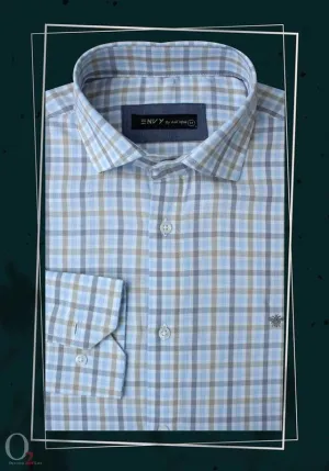 Mens Sky Check Striped Shirt