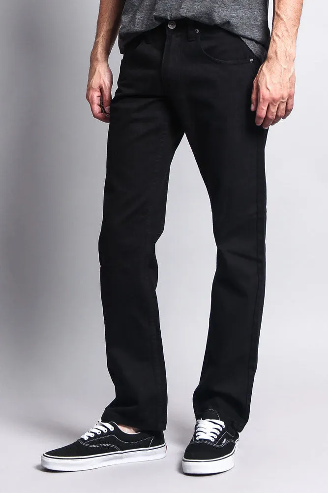 Men's Slim Fit Colored Denim Jeans (Black)