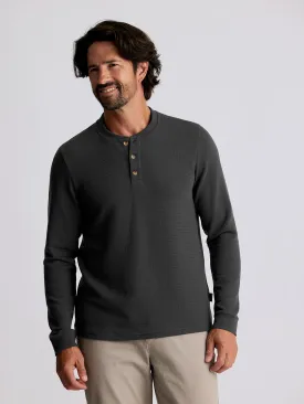 Men's Waffle Long Sleeve Henley - Midnight