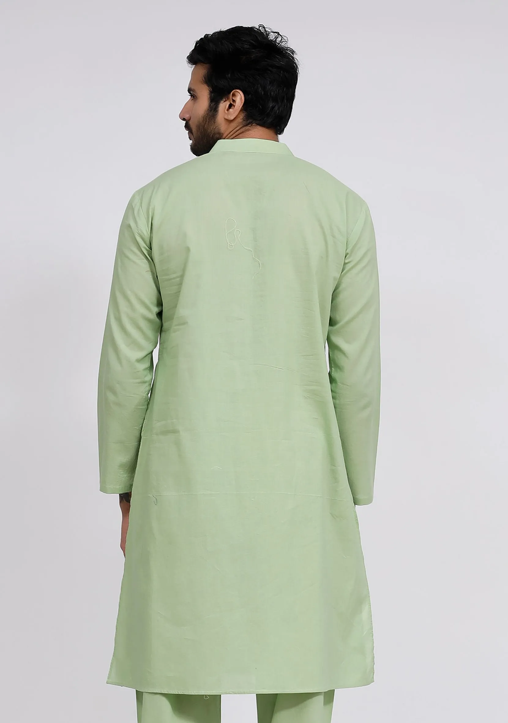 Mint Green cotton Button Down Kurta