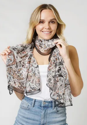 Paisley Print Chiffon Scarf