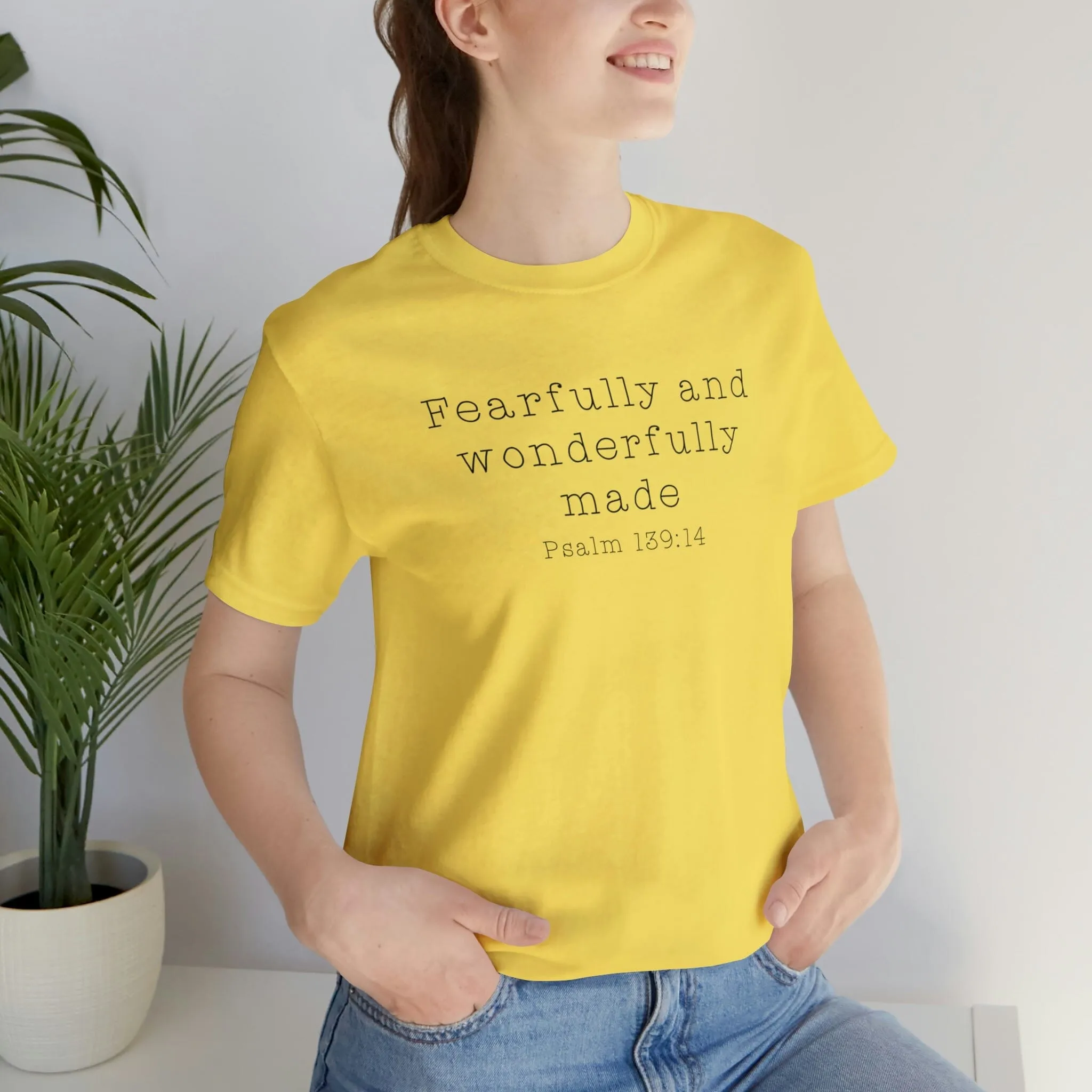 "Fearfully and Wonderfully Made" Bella Canvas Unisex Jersey Short Sleeve Tee