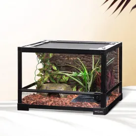 REPTI ZOO 25 Gallon 18" X 18" X 13" Reptile Terrarium, Upgrade Glass Front Opening Terrarium(Knock-Down) RK0116S