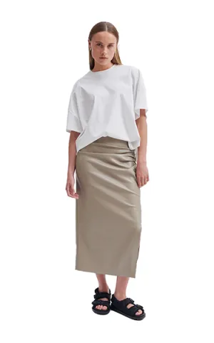 Second Female Faux Leather Skirt Cashew