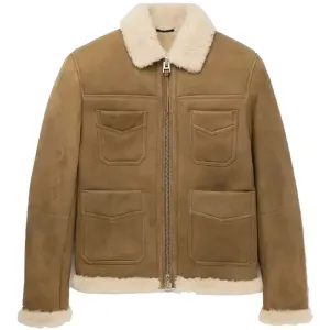 Slim-Fit Shearling Jacket Mens