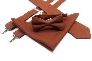 Terracotta Bow Tie with Optional Suspender Available - Enhance Your Style Now