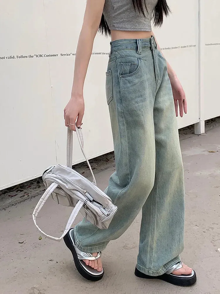 Vintage 90s Baggy Straight Denim Wide Leg Jeans